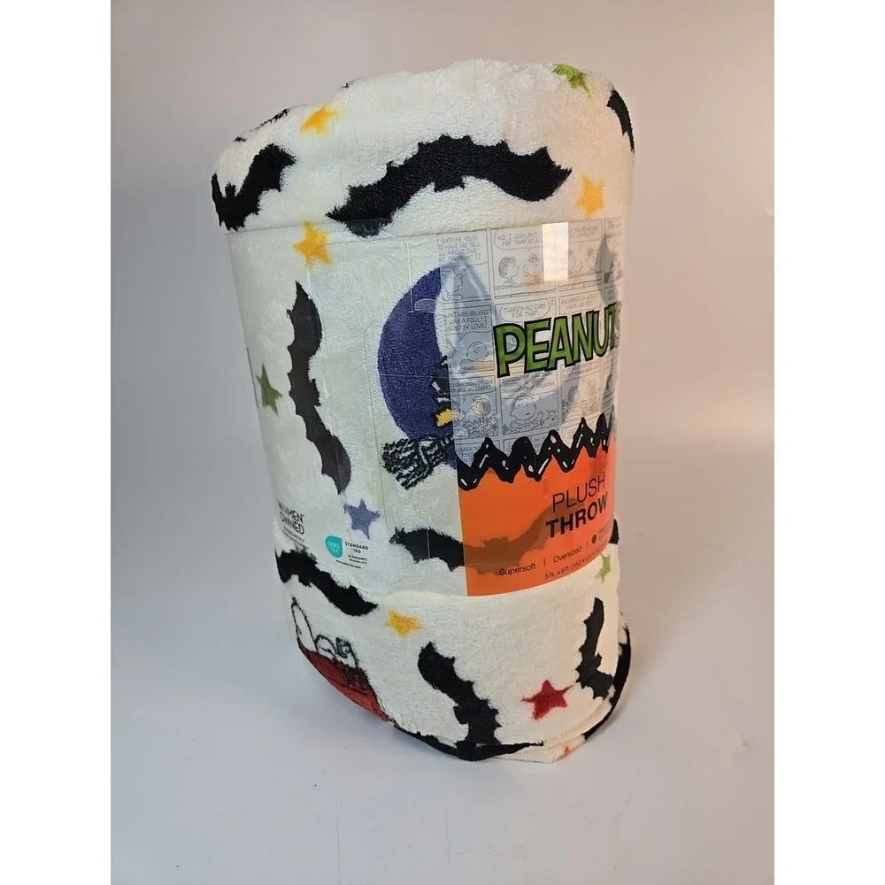 Peanuts Snoopy Halloween Plush Throw Blanket 5' x 6' Oversized - The Big‎ One
